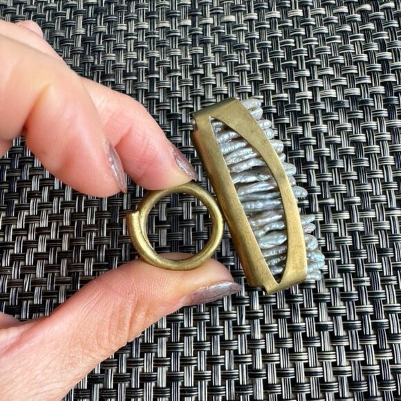 Abalone and Metal Ring -- Adjustable - Picture 6 of 8